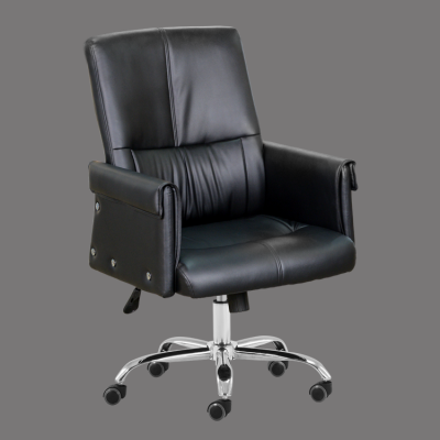 Mid back black faux leather ergonomic office chair made in china