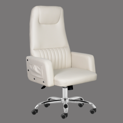 high back beige leather office chair made in china