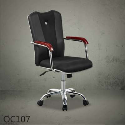 black office chair leather wooden armrest china design