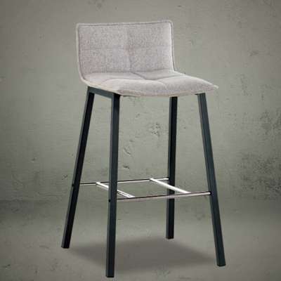 modern gray fabric bar stool chair