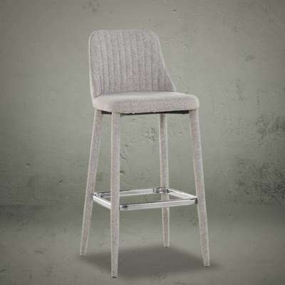 modern light gray fabric bar stool chair