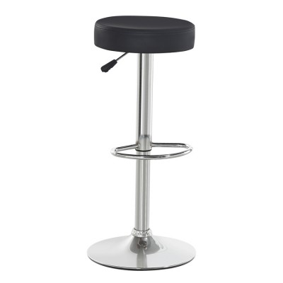 Black swivel round bar stool