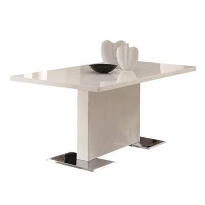 Contemporary white high gloss dining table